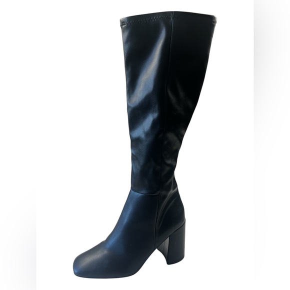 Steve Madden Lizah Women’s Black Casual Minimalist Knee Heel Boot Size 9.5 - Picture 3 of 12